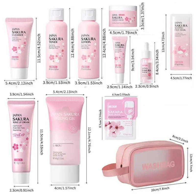 Coffret de Soins Visage Sakura – Set 29 Pièces Nettoyage Profond & Hydratation